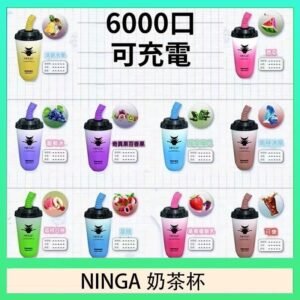 NINGA奶茶杯可充电一次性電子煙6000口