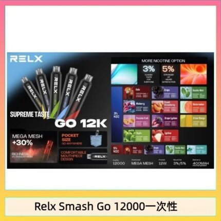 Relx Smash Go 12000 Puffs 一次性電子煙拋棄式12W輸出